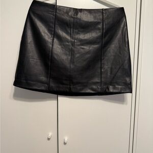 Abercrombie & Fitch Black Faux Leather Mini Skirt